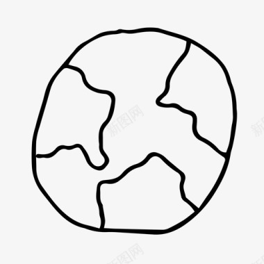 地球涂鸦行星图标图标