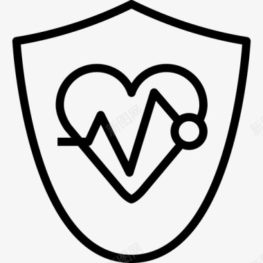 健康保护心脏脉搏图标图标