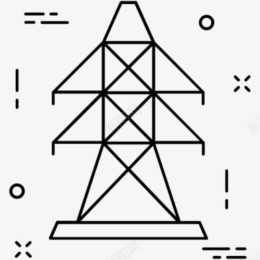 电塔电杆输电杆图标图标