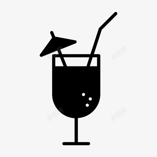 鸡尾酒酒饮料图标svg_新图网 https://ixintu.com 伞 玻璃杯 酒 饮料 鸡尾酒