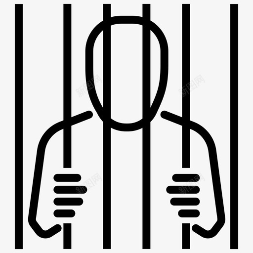 囚犯罪犯监狱图标svg_新图网 https://ixintu.com 囚犯 法律 法律和正义雕文 监狱 罪犯