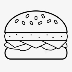 汉堡包式芝士汉堡美式食物汉堡包图标高清图片