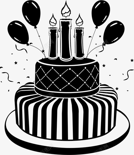 生日蛋糕周年纪念庆祝图标svg_新图网 https://ixintu.com 周年纪念 庆祝 惊喜 新年 生日蛋糕