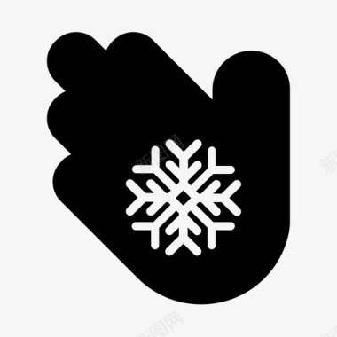 雪花在手圣诞节寒冷图标图标