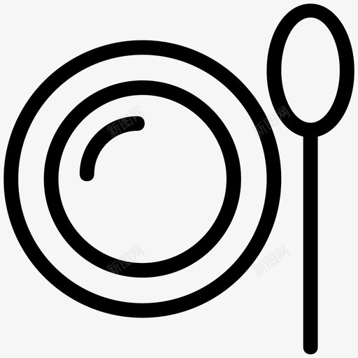 餐盘餐饮晚餐图标svg_新图网 https://ixintu.com 勺子 夏季和旅游平滑线图标 拼盘 晚餐 食品供应 餐盘 餐饮