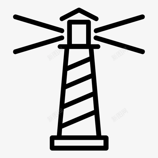 灯塔信标方向图标svg_新图网 https://ixintu.com 信标 方向 海洋 灯塔 通用电线图标包