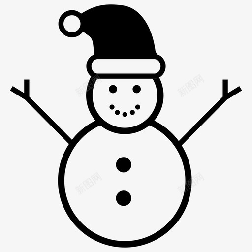 雪人庆祝圣诞节图标svg_新图网 https://ixintu.com 冬天 圣诞节 庆祝 雪人