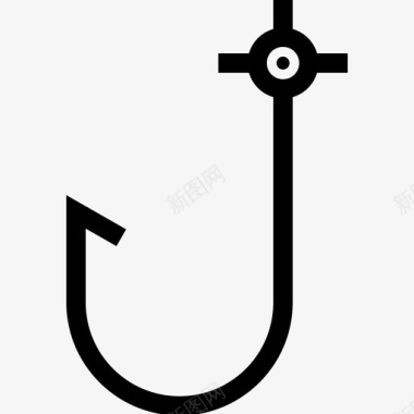 鱼钩海航海和海洋雕文图标图标