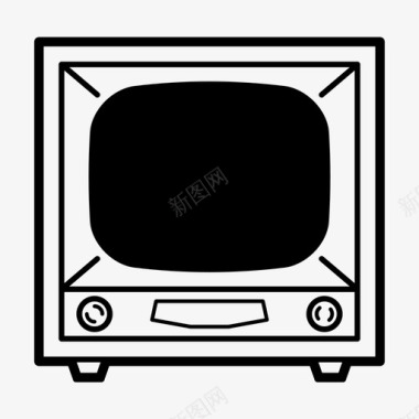 电视经典电视复古电视图标图标