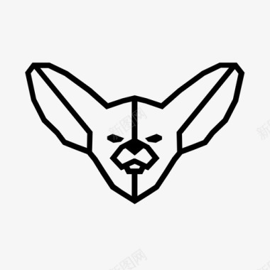 芬内克狐狸动物几何图标图标