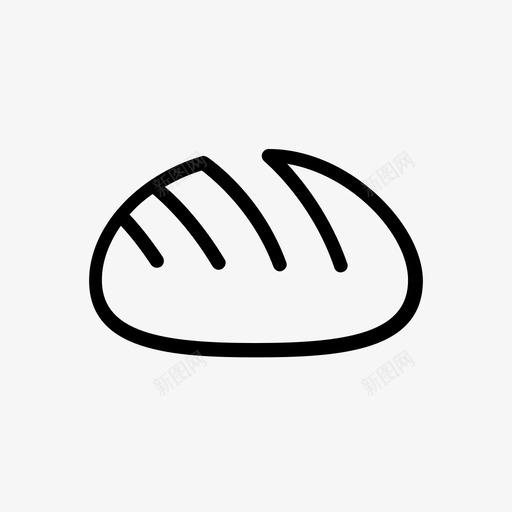 面包抽象线条图标svg_新图网 https://ixintu.com 抽象 最小 线性 线条 面包 食物图标
