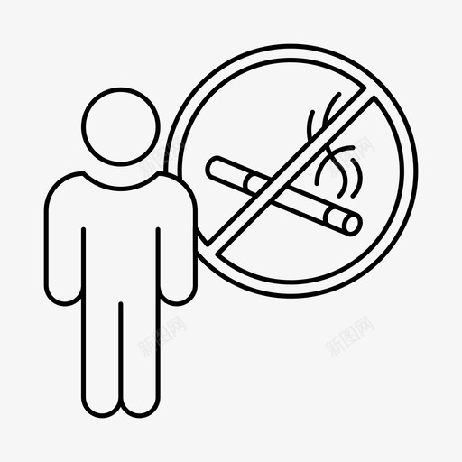 禁止吸烟卡通简笔画图片