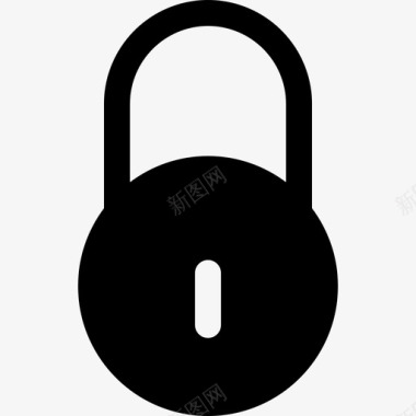 锁定圆形黑色挂锁接口安全符号bigmug实心填充图标图标