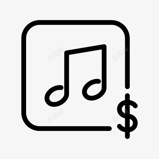 付费音乐购买歌曲付费歌曲图标svg_新图网 https://ixintu.com 付费歌曲 付费音乐 购买歌曲 购买音频