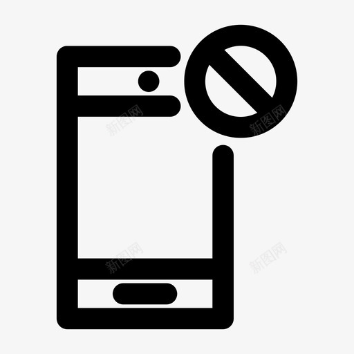 阻止智能手机取消禁止图标svg_新图网 https://ixintu.com 严禁手机 取消 智能手机粗体 禁止 阻止智能手机