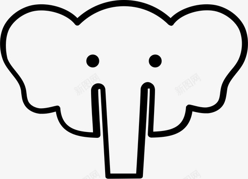 大象动物动物头图标图标