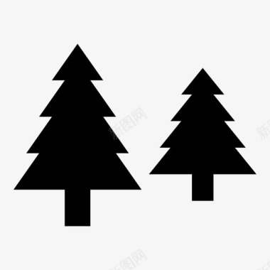 松林针叶树常绿图标图标
