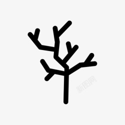 树鹿角树枝柴火驯鹿鹿角图标高清图片