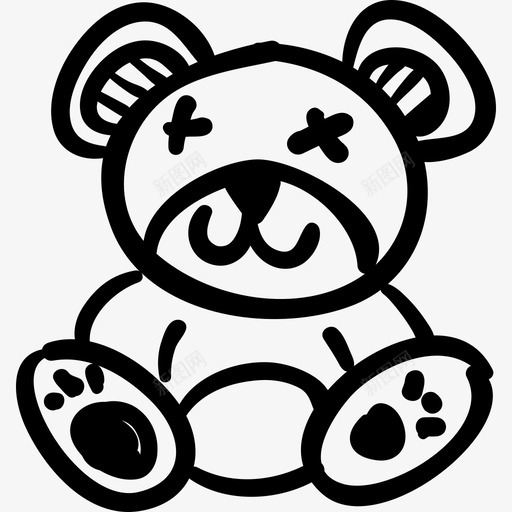 熊玩具玩具手绘玩具图标svg_新图网 https://ixintu.com 手绘玩具 熊玩具 玩具