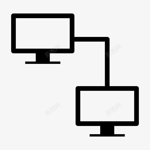 局域网连接互联网图标svg_新图网 https://ixintu.com 互联网 局域网 网络 连接