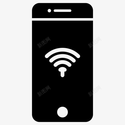 wifi连接移动电话图标svg_新图网 https://ixintu.com wifi连接 移动电话