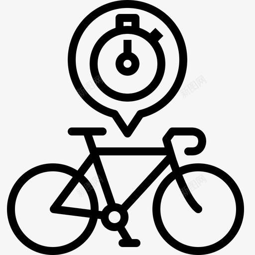 自行车赛圈秒表图标svg_新图网 https://ixintu.com 圈 有趣的公路自行车生活 秒表 自行车赛 训练