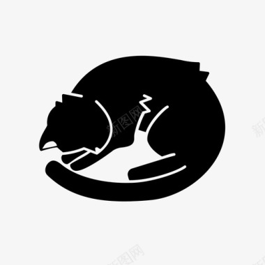 黑猫喵喵睡觉图标图标