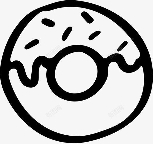 甜甜圈面包房糕点图标svg_新图网 https://ixintu.com 手绘食品 甜点 甜甜圈 糕点 面包房