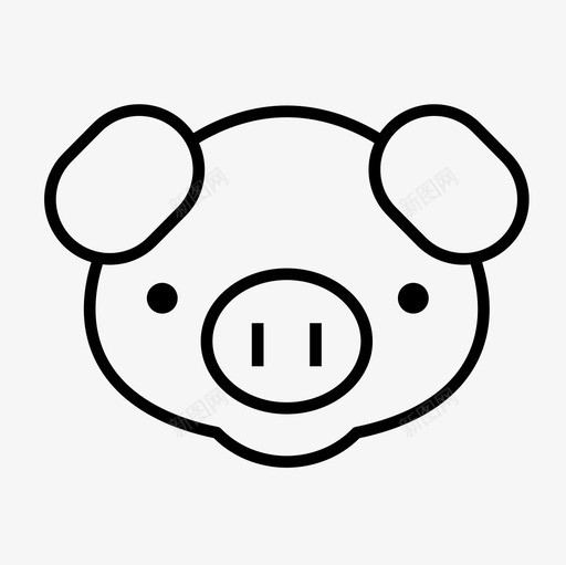 猪动物宠物图标svg_新图网 https://ixintu.com 动物 动物细线图标集 宠物 猪 猪脸
