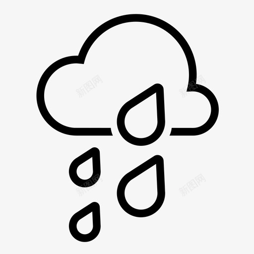 雨雨滴天气图标svg_新图网 https://ixintu.com 天气 天气图标集 雨 雨滴