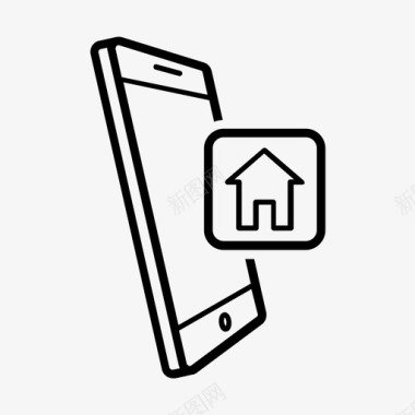 移动房屋应用程序房地产智能手机图标图标