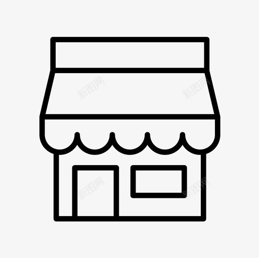 商店建筑市场图标svg_新图网 https://ixintu.com 商店 市场 建筑 放置细线图标集 购物