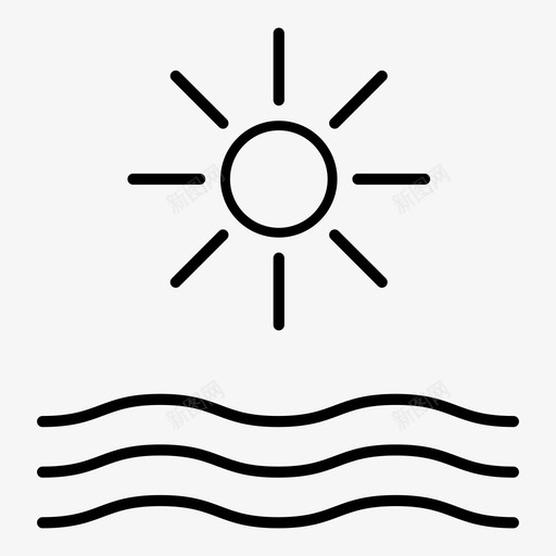 太阳海洋阳光图标svg_新图网 https://ixintu.com 太阳 水 海洋 阳光