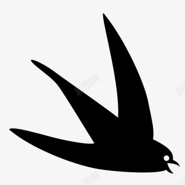 烟囱雨燕小鸟飞翔图标图标