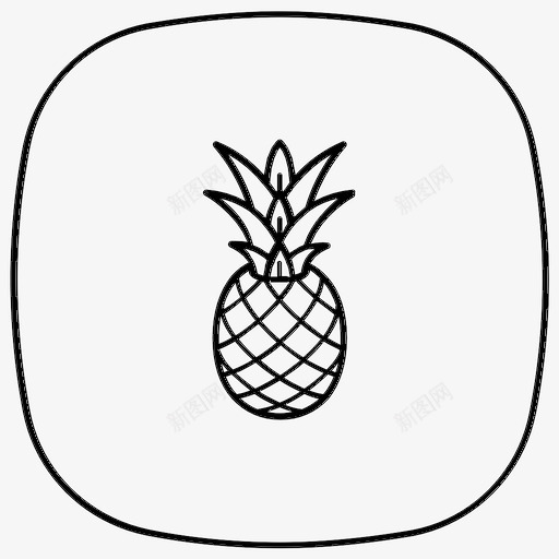 菠萝食品水果图标svg_新图网 https://ixintu.com 健康 天然 水果 菠萝 食品