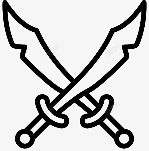 海盗剑古董中世纪图标svg_新图网 https://ixintu.com 中世纪 古董 史密克中世纪轮廓 旧 海盗剑