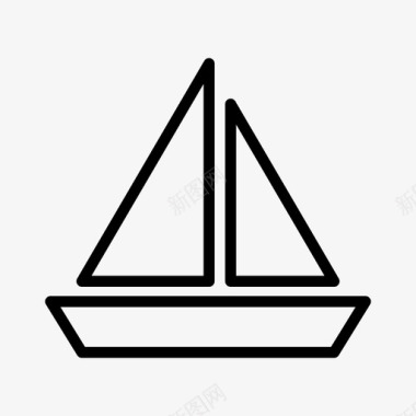 帆船水手大海图标图标