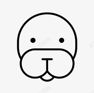海狮水獭海狮脸图标图标