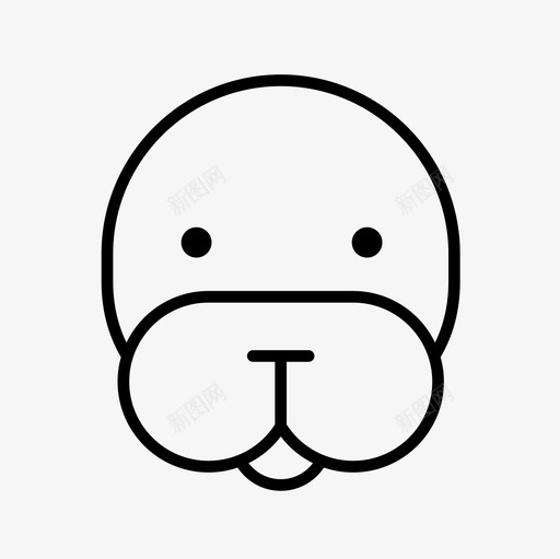 海狮水獭海狮脸图标svg_新图网 https://ixintu.com 动物细线图标集 水獭 海狮 海狮脸 海豹