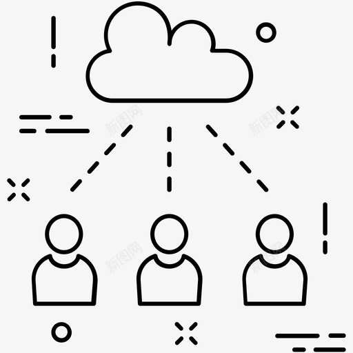 云网络云计算云共享图标svg_新图网 https://ixintu.com icloud 云共享 云用户 云网络 云计算 杂项图标1