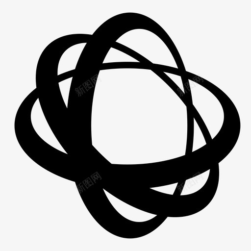 轨道球体椭圆形图标svg_新图网 https://ixintu.com 抽象元素 椭圆形 球体 空间 行星 轨道