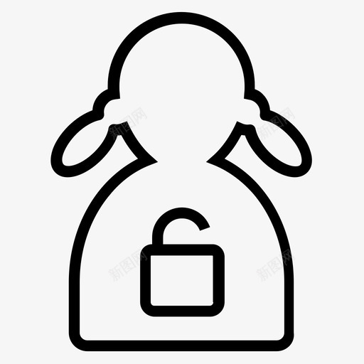 解锁用户帐户人物图标svg_新图网 https://ixintu.com 人物 公共 帐户 成员 用户和操作 解锁用户