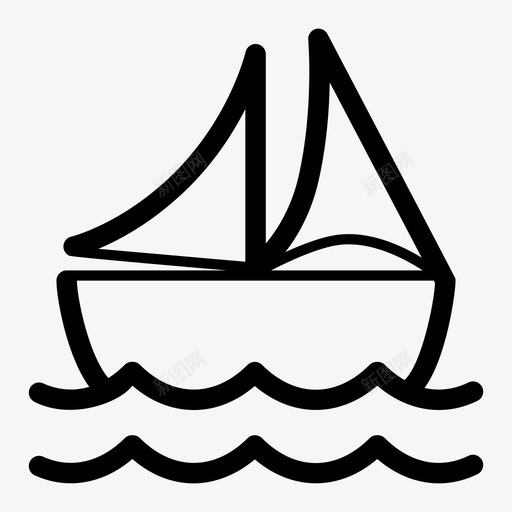 帆船海船图标svg_新图网 https://ixintu.com 帆船 海 海船水墨画 船 运输工具
