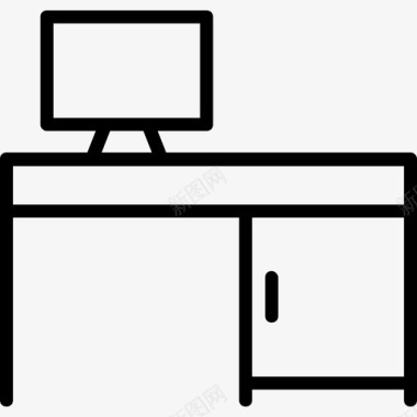 办公桌家具书桌图标图标