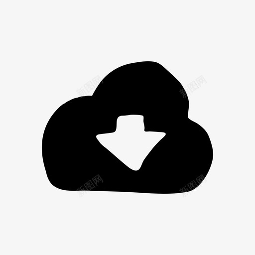 云手绘手绘材质标图标svg_新图网 https://ixintu.com 云下载 手绘 手绘材质设计图标