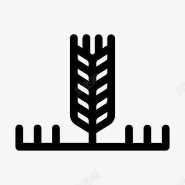 小麦作物农业农场图标图标