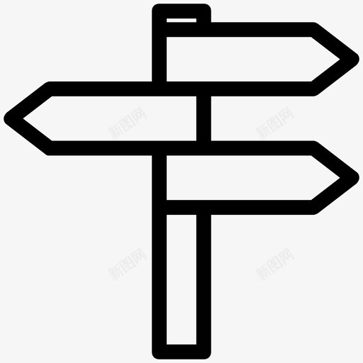 路标方向箭头方向标图标svg_新图网 https://ixintu.com 向导 夏季和旅行平滑线图标 方向标 方向箭头 路标