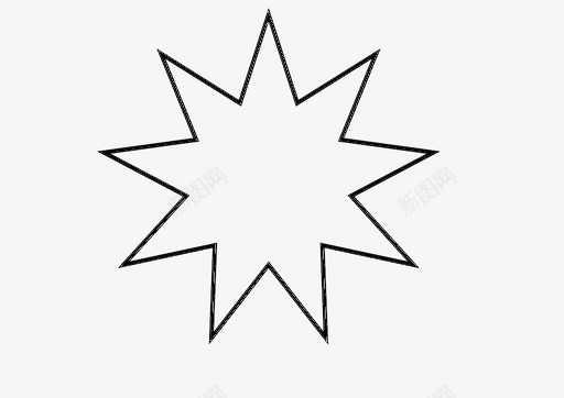 星星尖的九个头的图标svg_新图网 https://ixintu.com 九个头的 尖的 星星