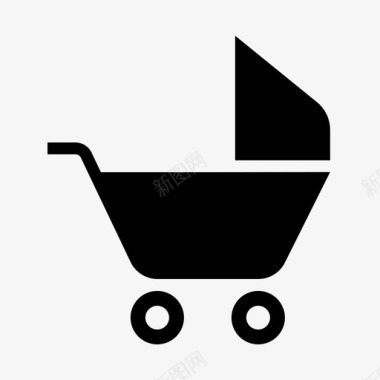 婴儿车手推车旅行和运输标志图标图标