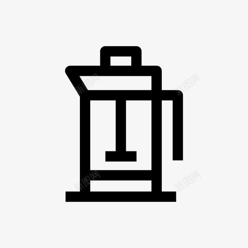 法国出版社咖啡咖啡壶图标svg_新图网 https://ixintu.com 咖啡 咖啡壶 咖啡轮廓图标集 法国出版社